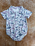 Light Camo Button Up Romper