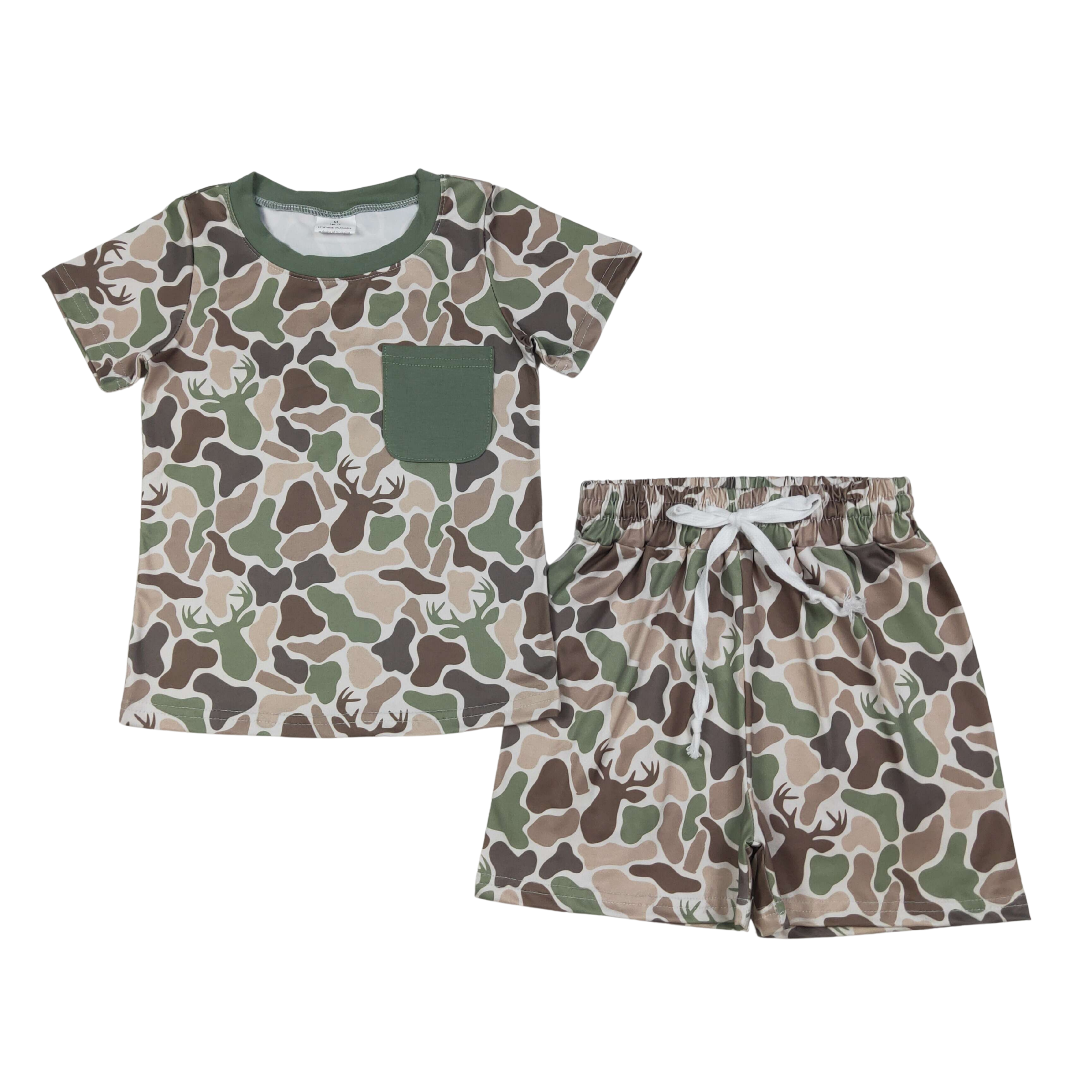 Green Deer Camo Shorts Set - Preorder