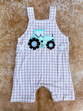 Gingham Tractor Romper