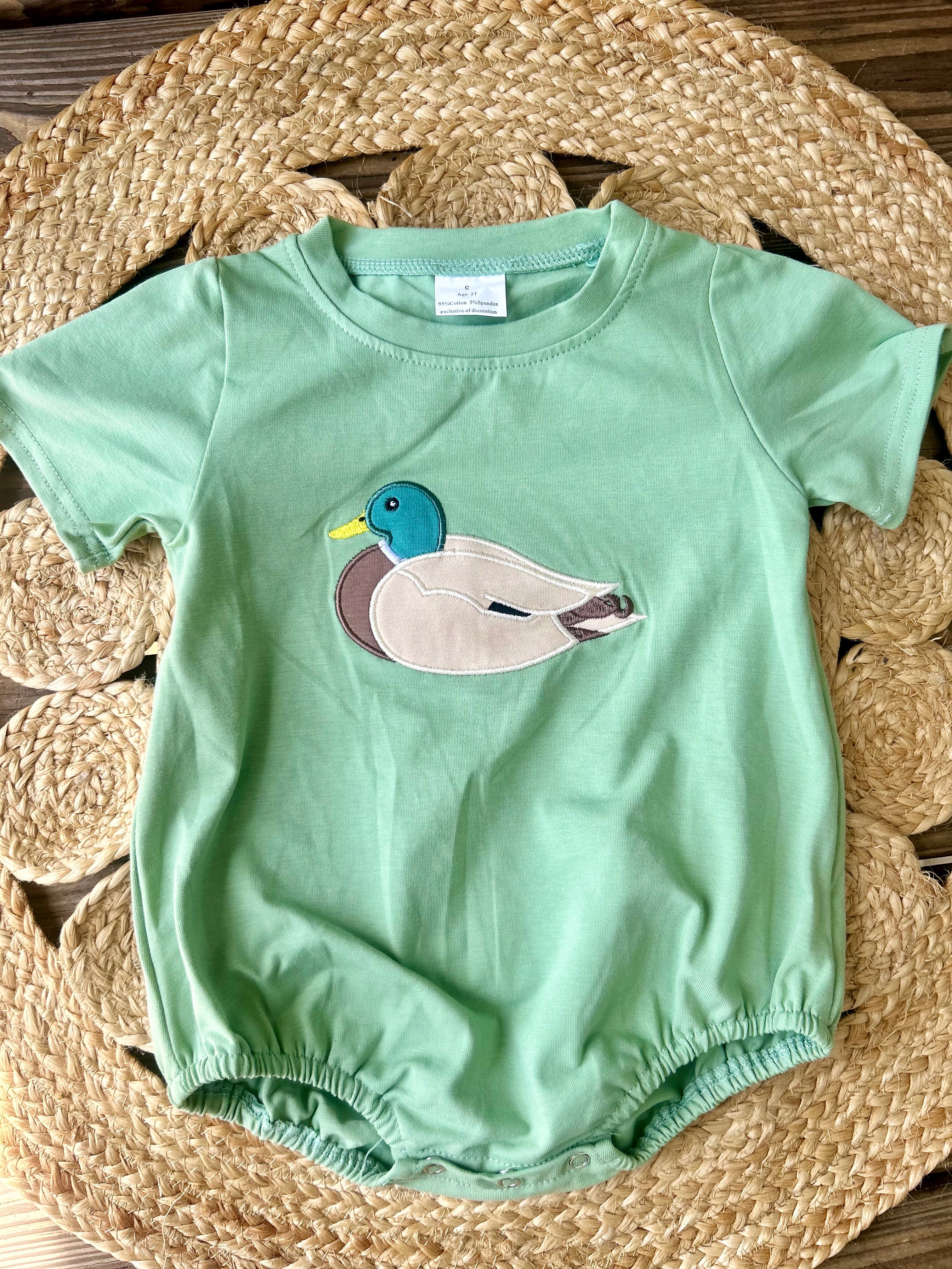 Sage Mallard T-shirt Romper - Preorder