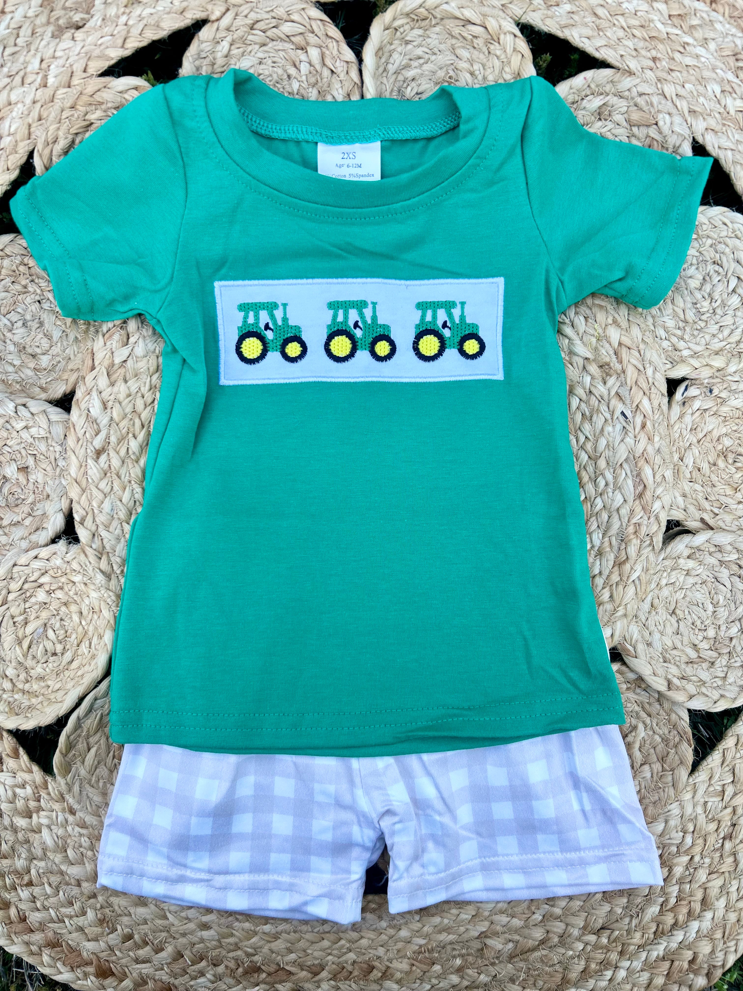 Embroidered Tractor Set - Preorder