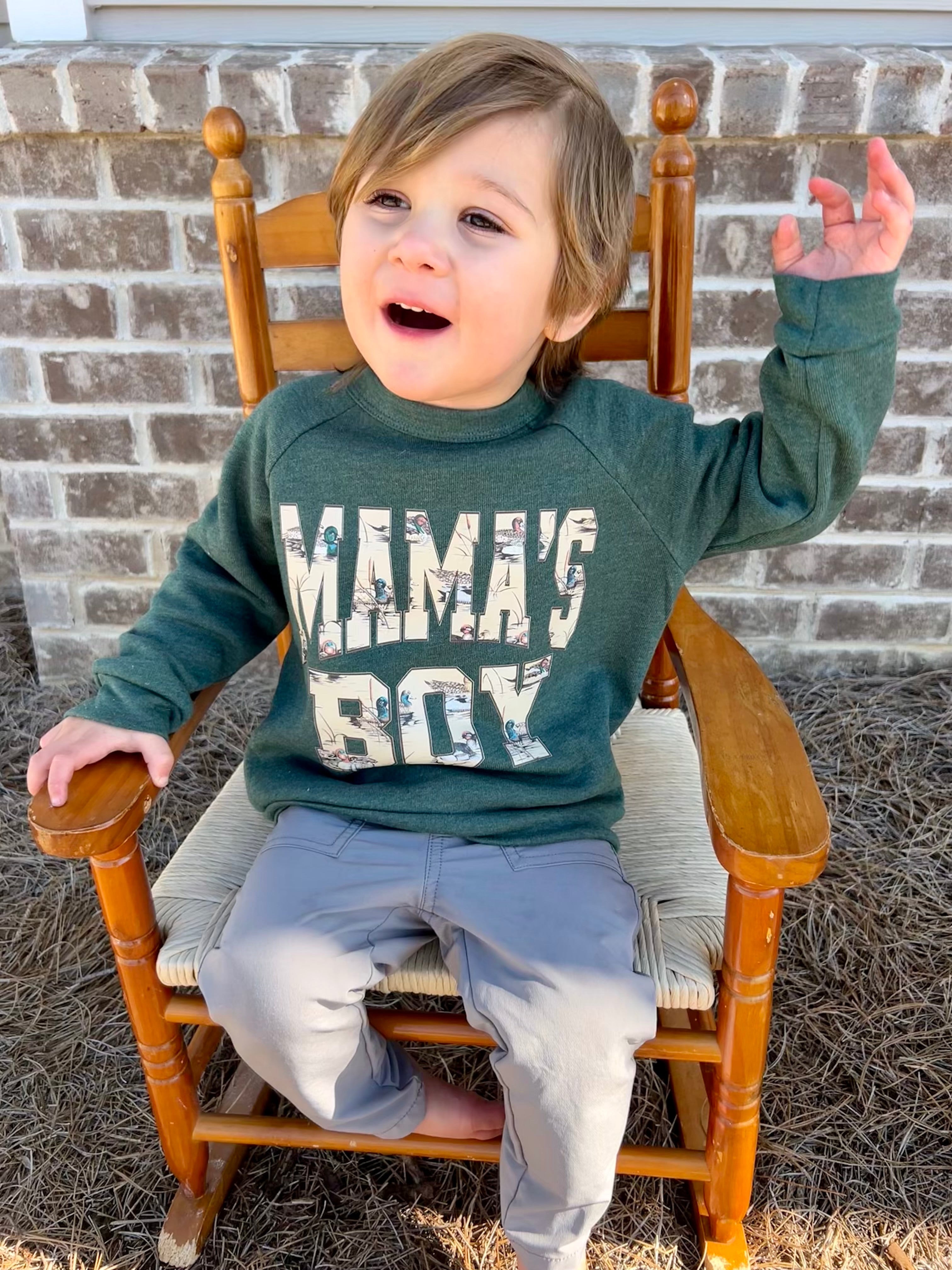 Mama’s Boy Duck Print Crewneck