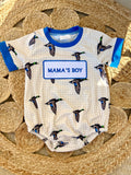 Embroidered Mama’s Boy Romper - Preorder