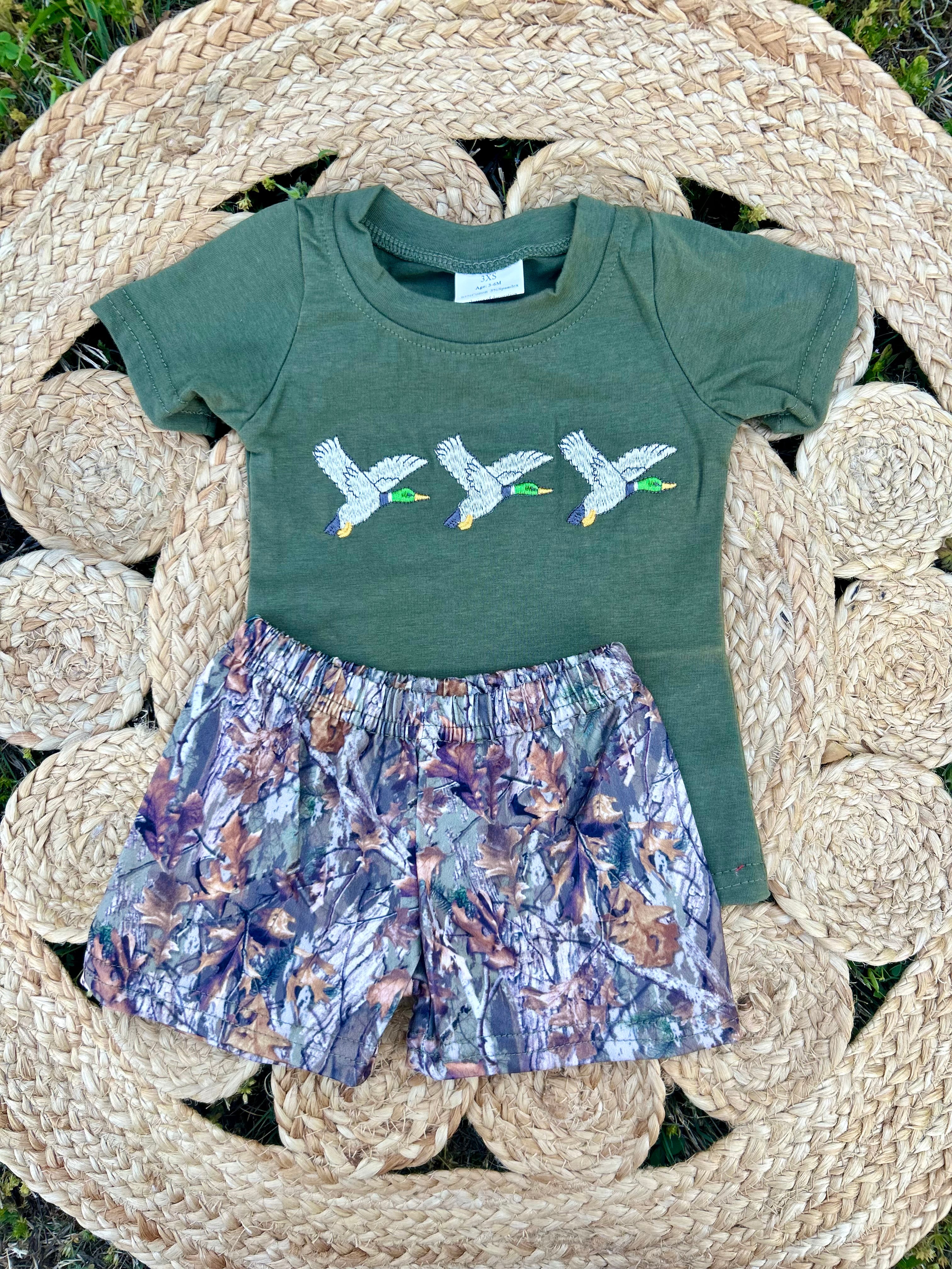 Embroidered Flying Mallard Set - Preorder