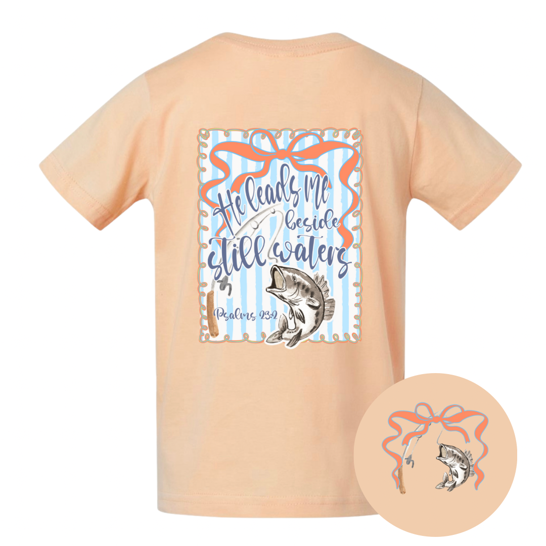 He Leads Me Beside Still Waters - Peach