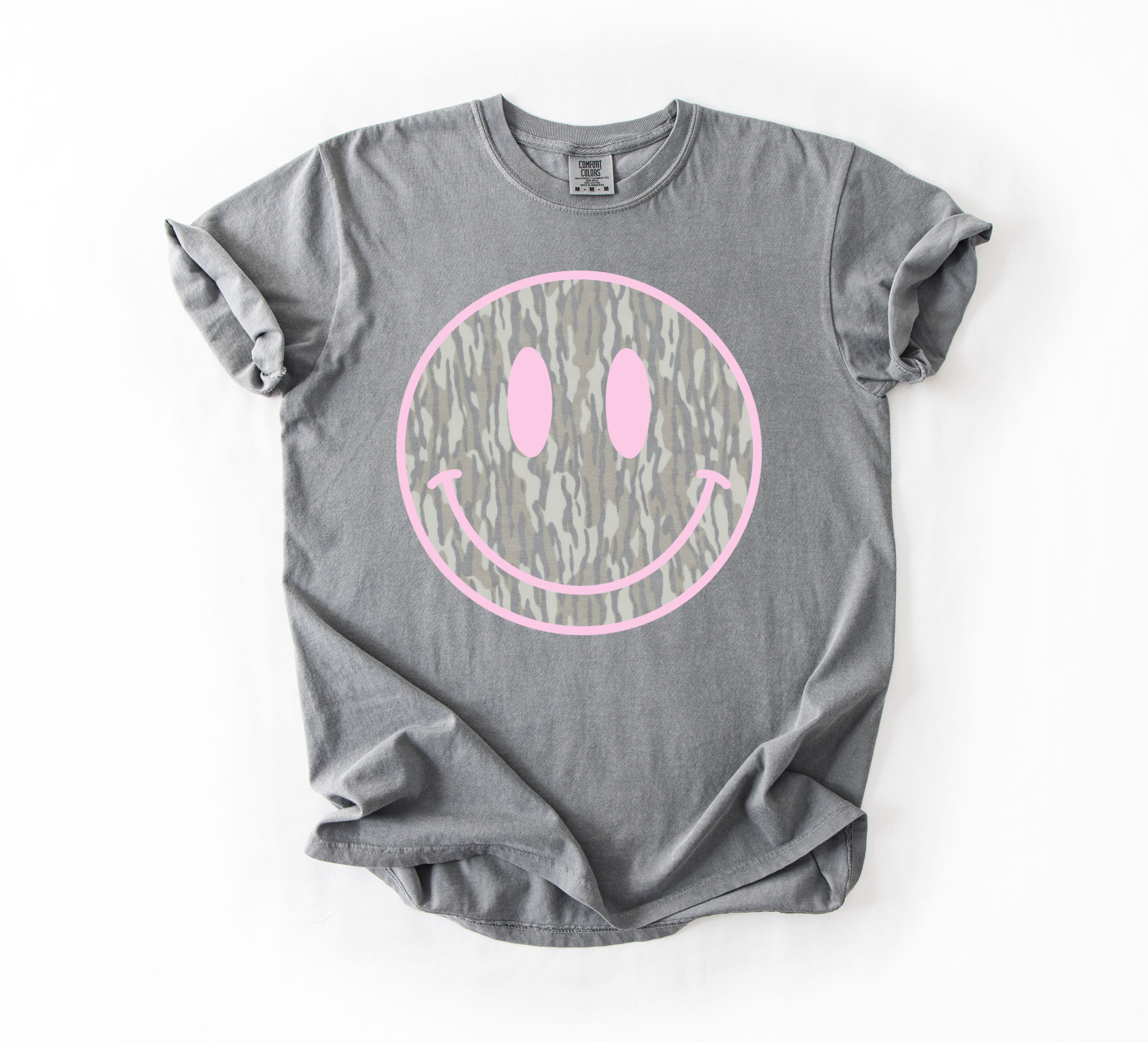 Camo Smiley Tee | Grey