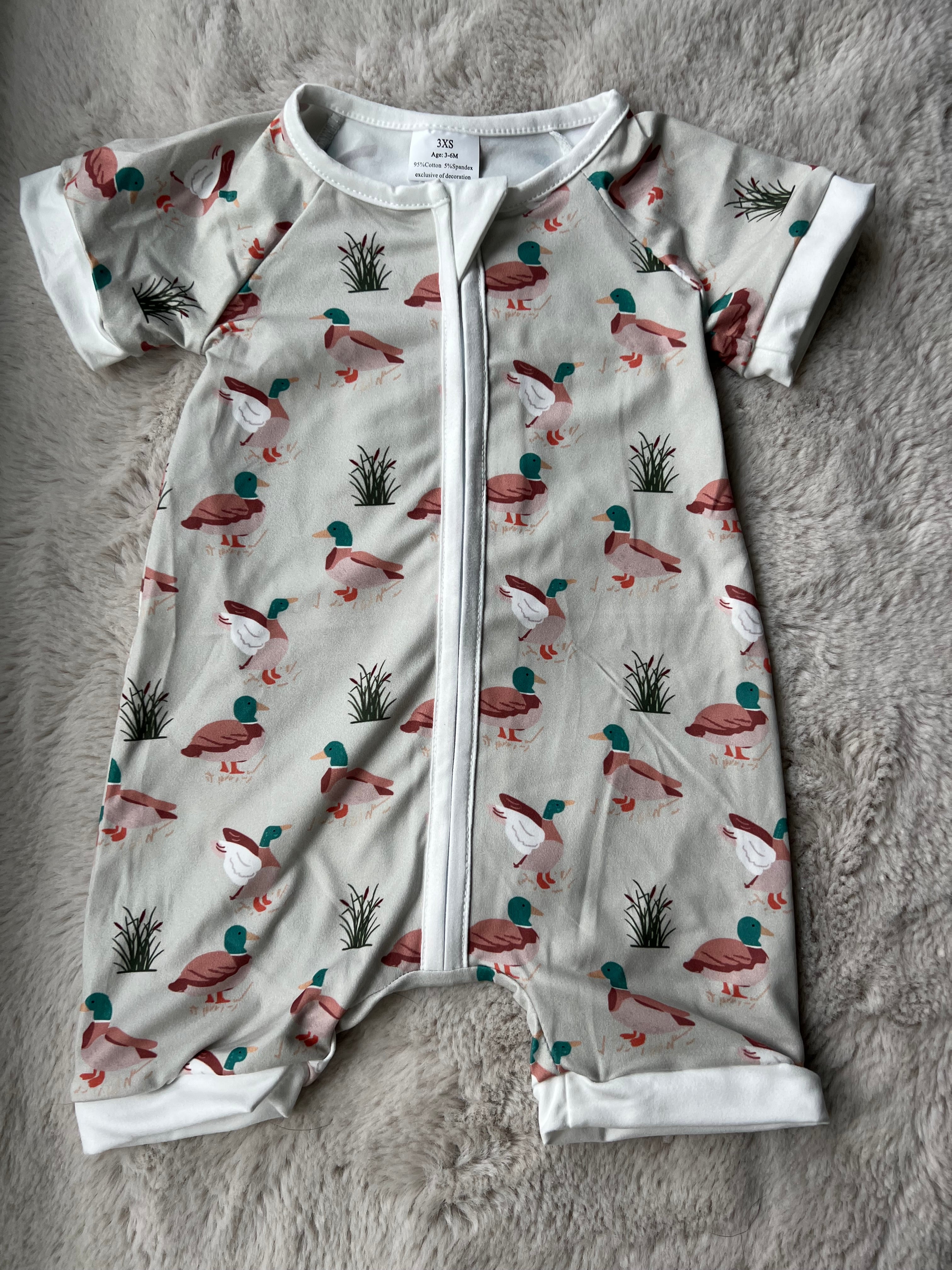 Mallard Duck Shortie Romper - Preorder