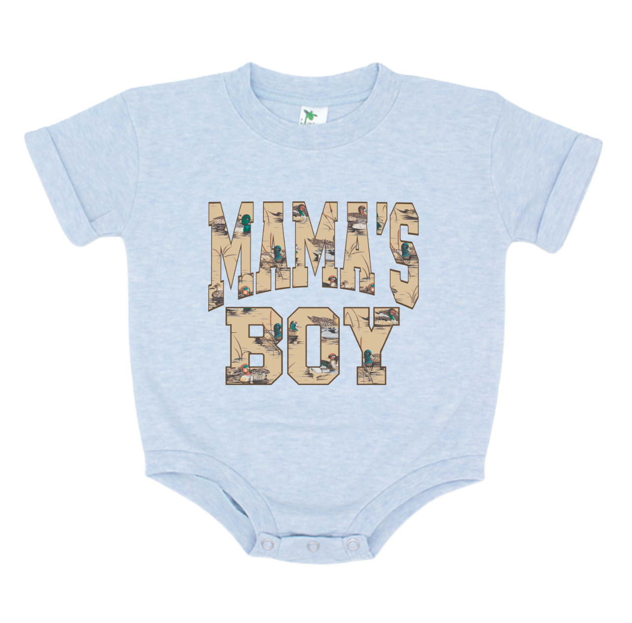 Mama’s Boy Duck Print Bubble Romper