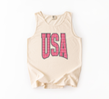 Red Gingham USA Tank | Ivory