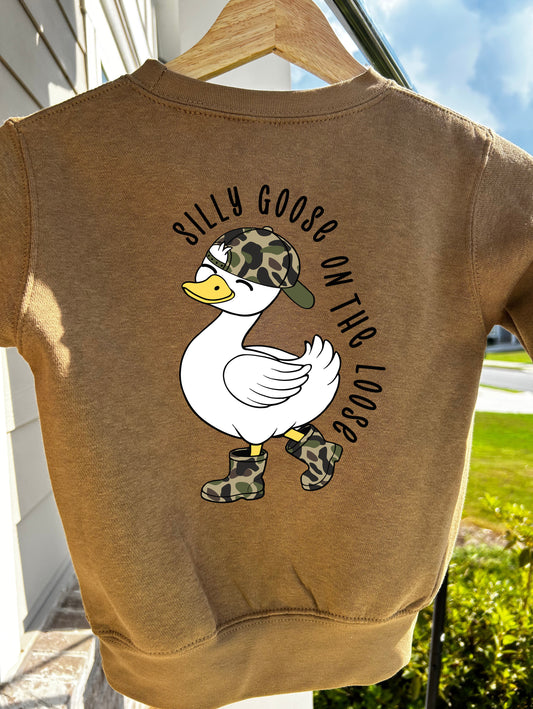 Camo Silly Goose On The Loose Crewneck