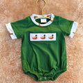 Green Embroidered Mallards Bubble