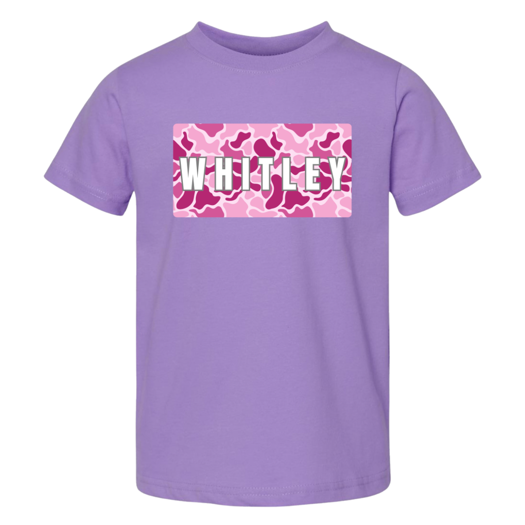 CUSTOM Pink Camo Name Plate Tee