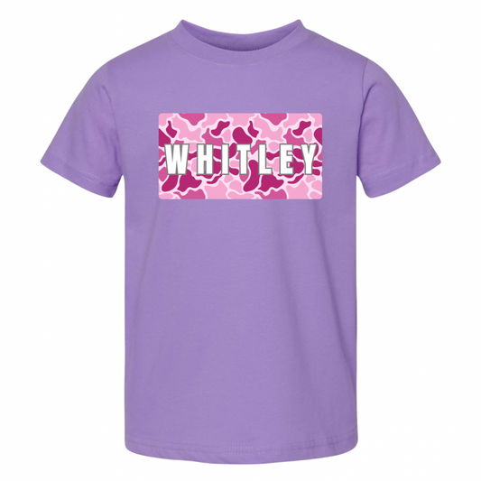 CUSTOM Pink Camo Name Plate Tee