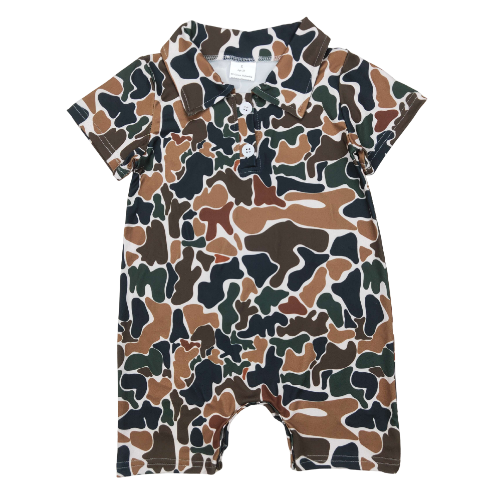 Retro Camo Collard Romper