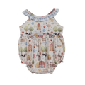 Girls Farm Pattern Romper - Preorder