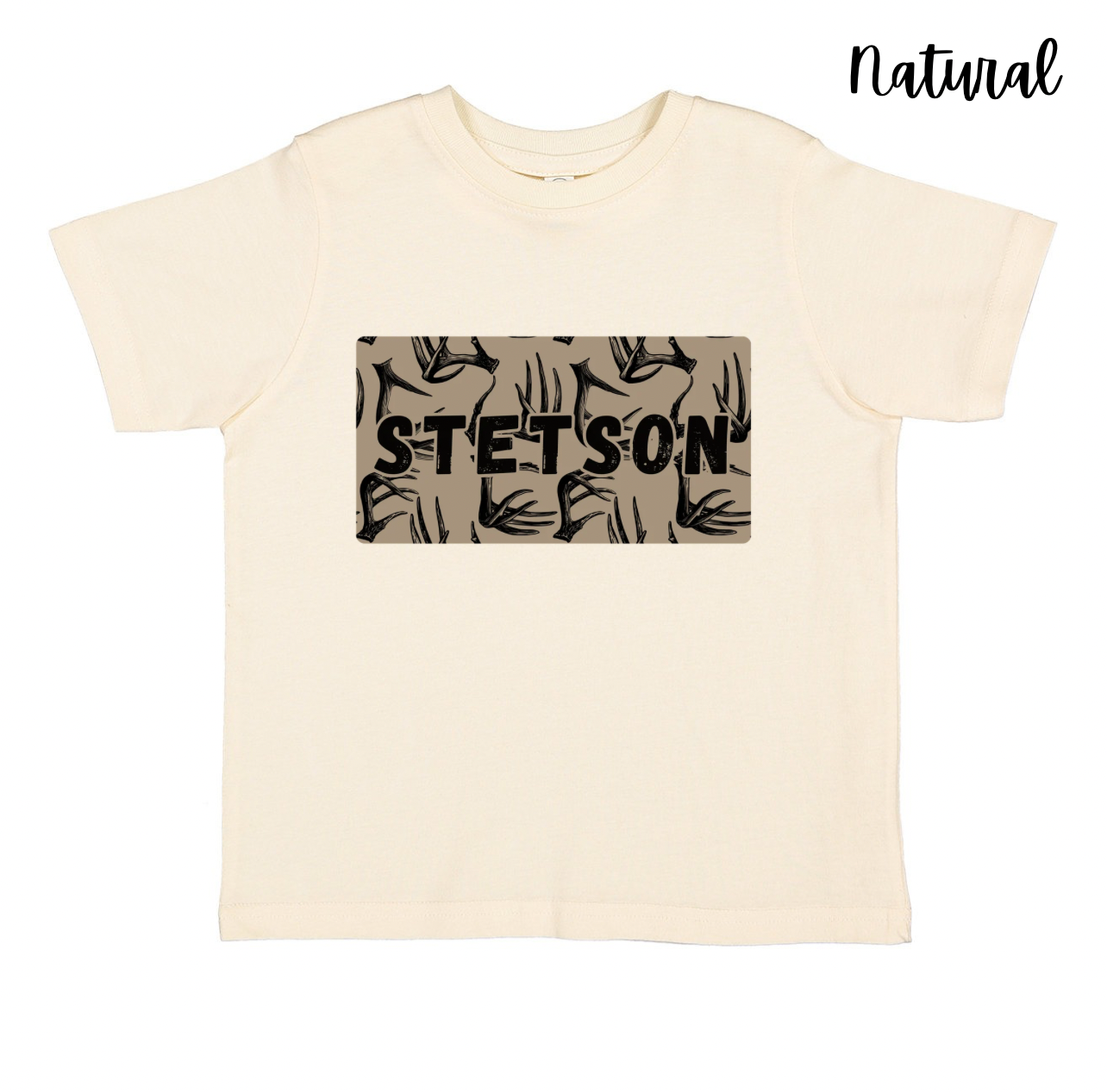 CUSTOM Antler Name Plate Tee - Multiple Colors Options