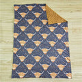 Navy Highland Cow Blanket