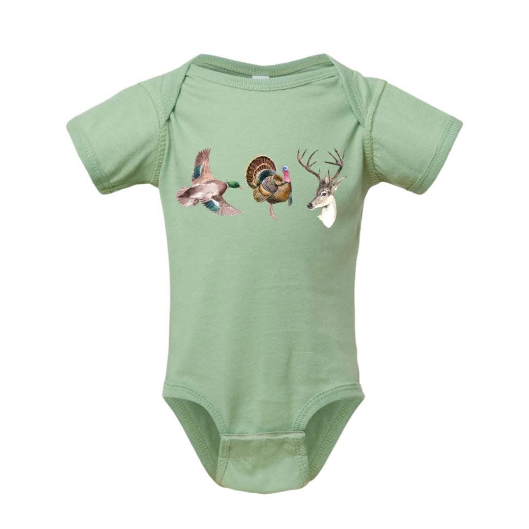 Duck Turkey Deer Sage Bodysuit