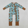 Howdy Blue Checks Zippy - Preorder