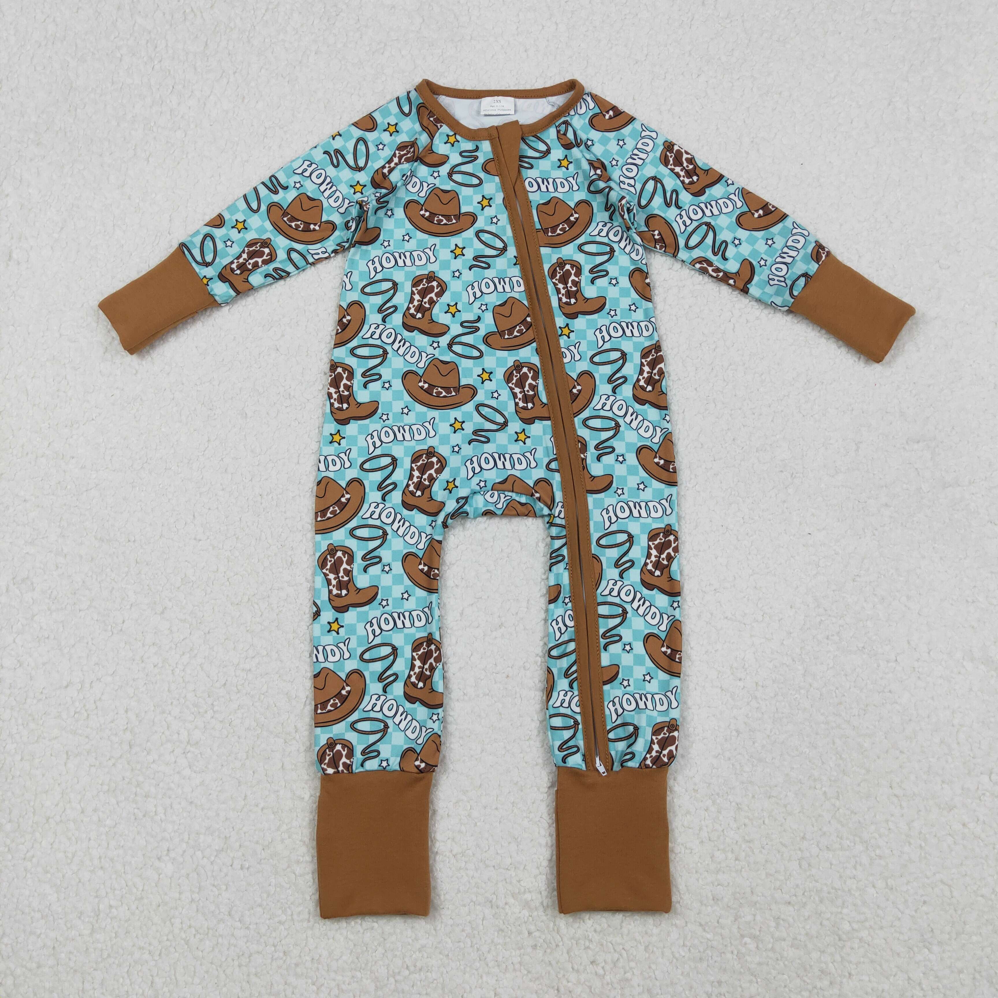 Howdy Blue Checks Zippy - Preorder