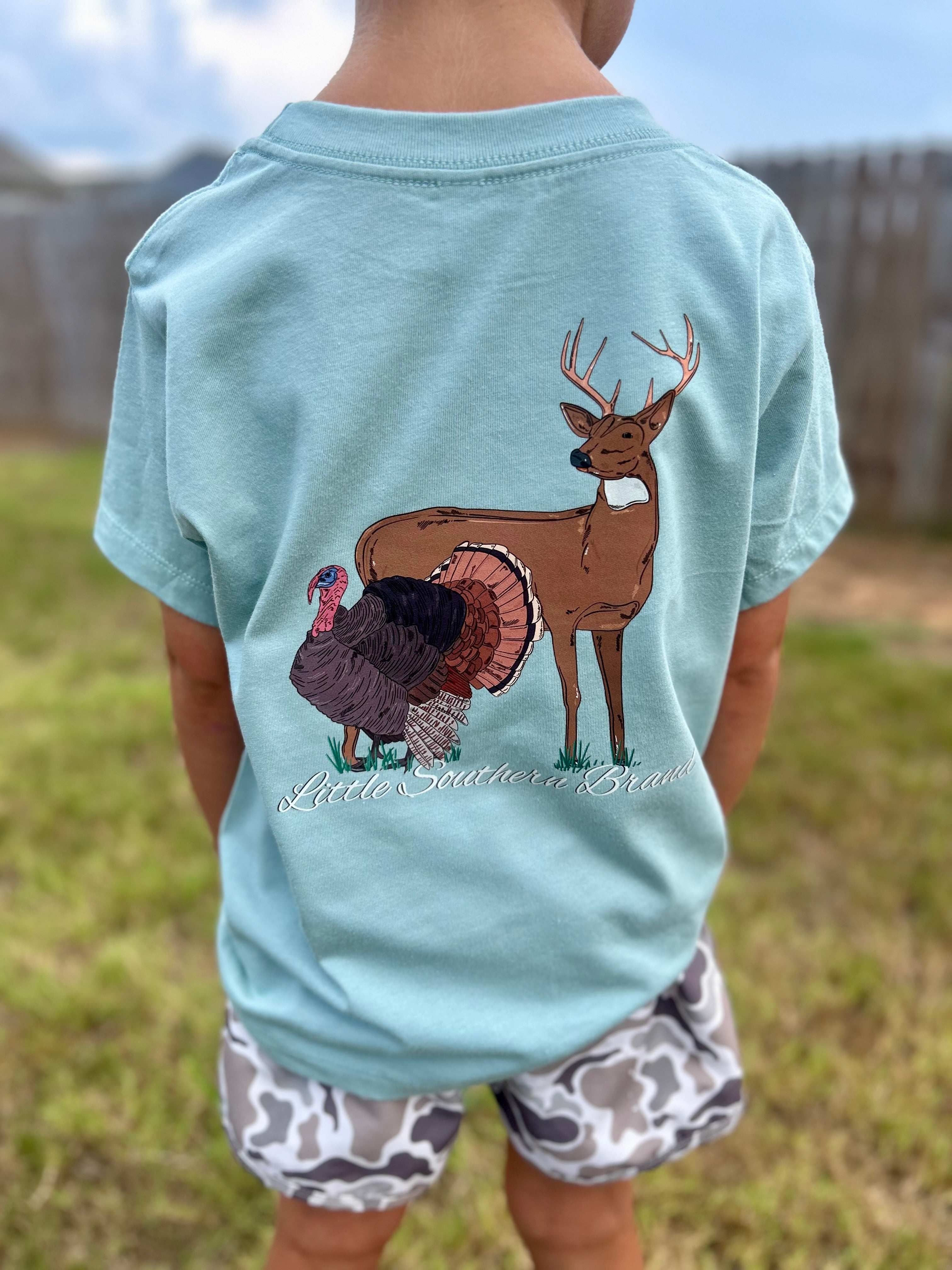 Turkey & Deer - Dusty Blue