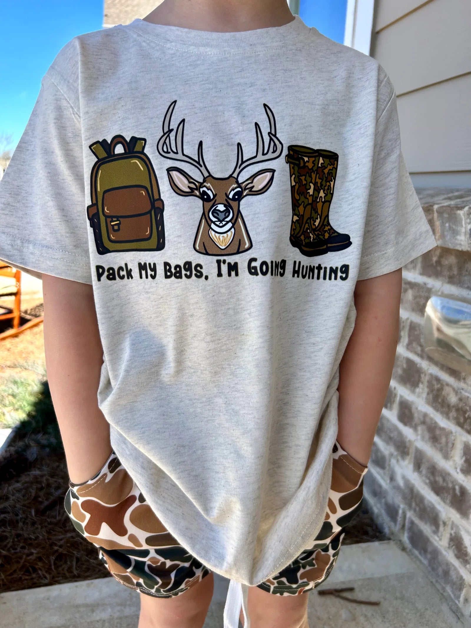 Pack My Bags Hunting Tee | Natural Heather