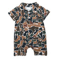 Retro Camo Collared Romper