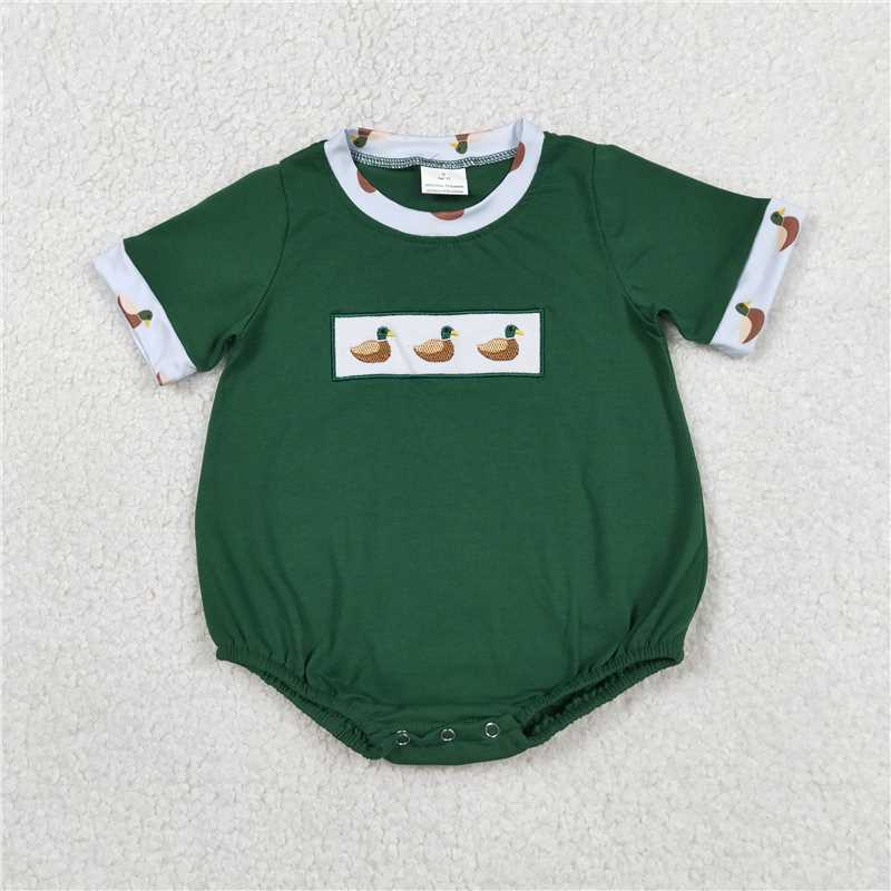 Green Embroidered Mallards Bubble