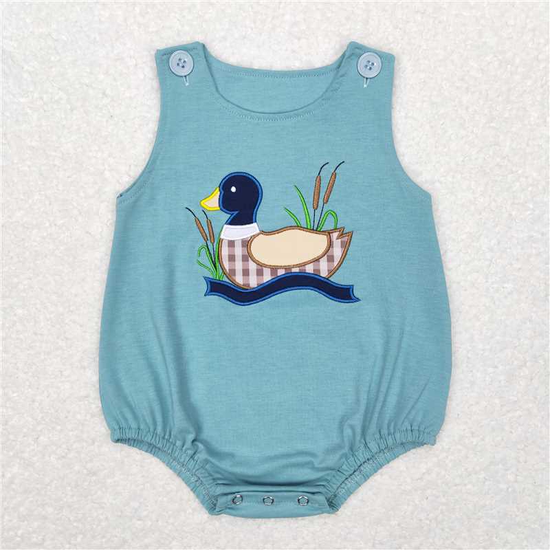 Appliqué Duck Blue Romper