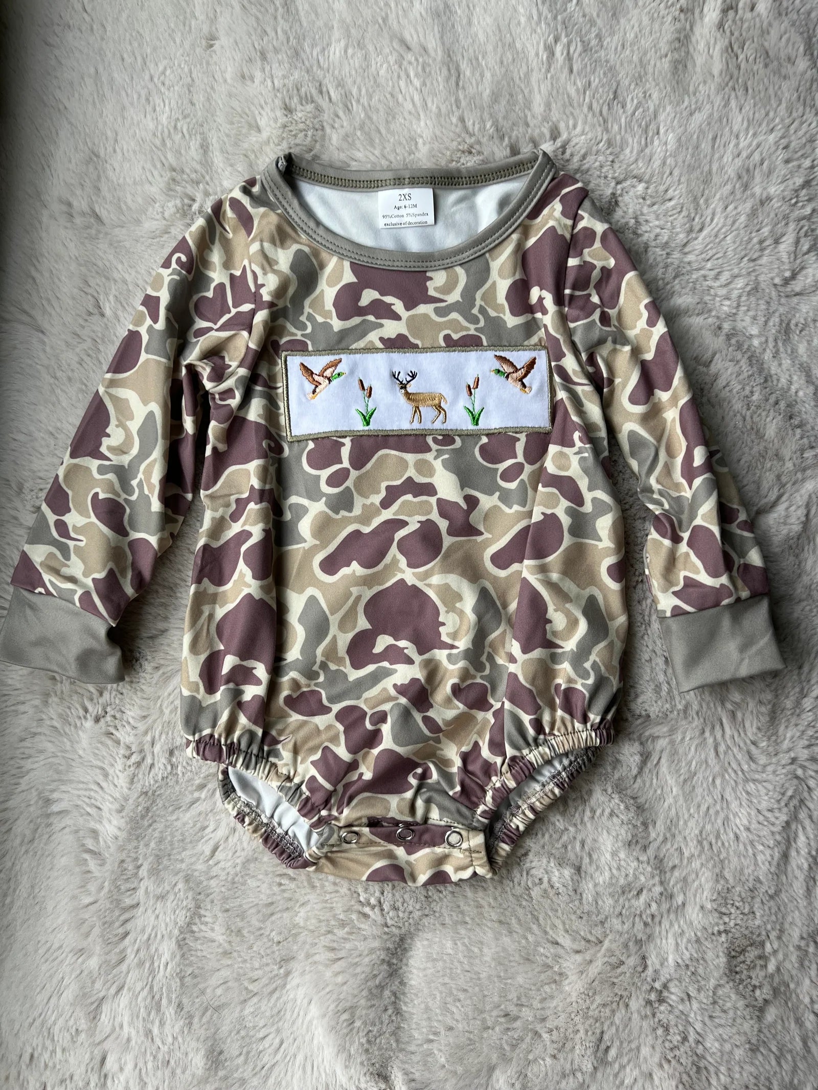Deer & Ducks Camo Long Sleeve Romper