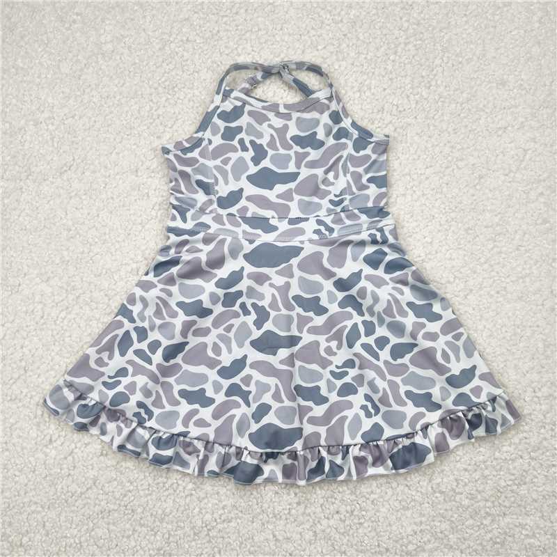 Light Camo Ruffle Athletic Dress