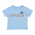 Camo Flying Mallard Name Tee - Light Blue