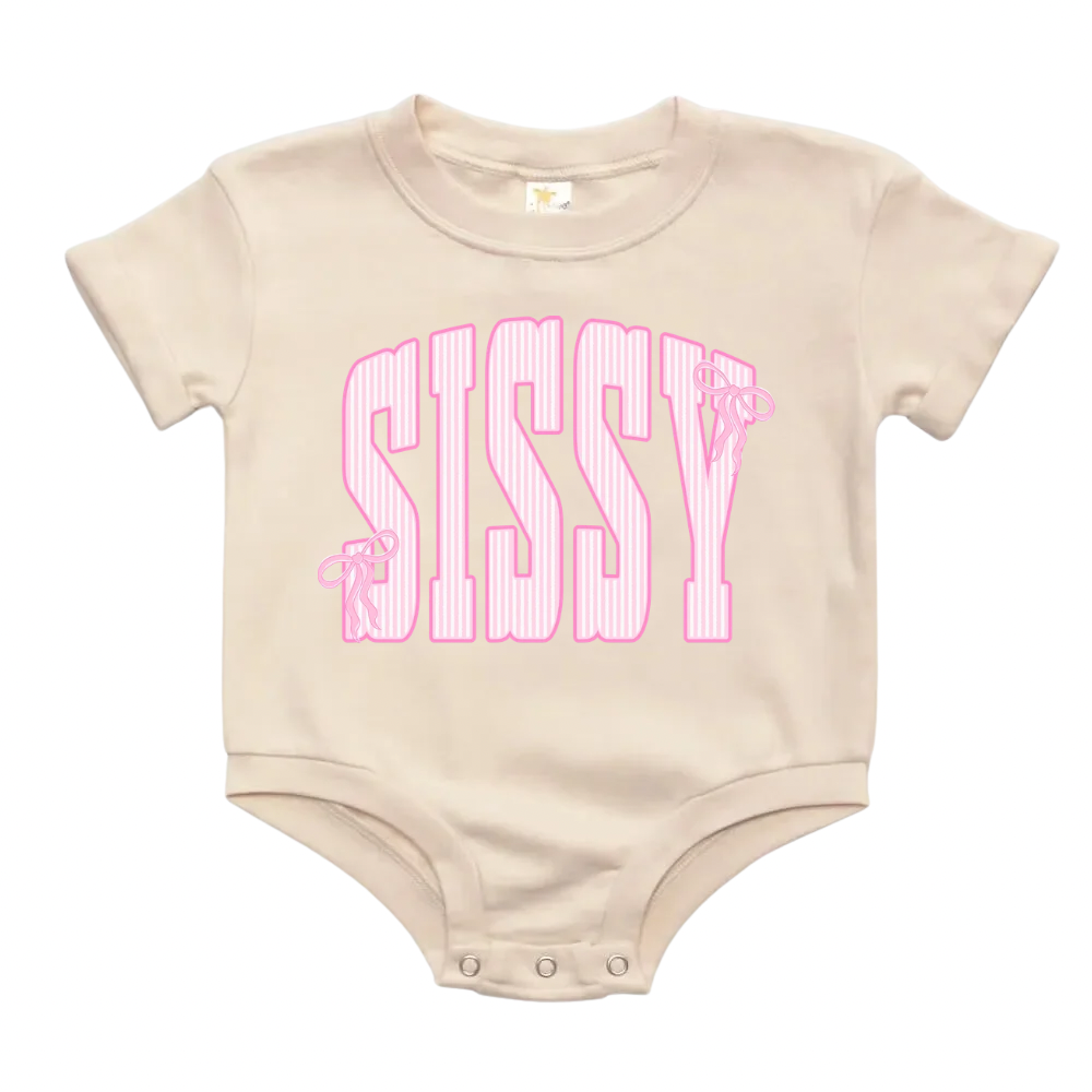 Pink Seersucker SISSY Bubble - Natural