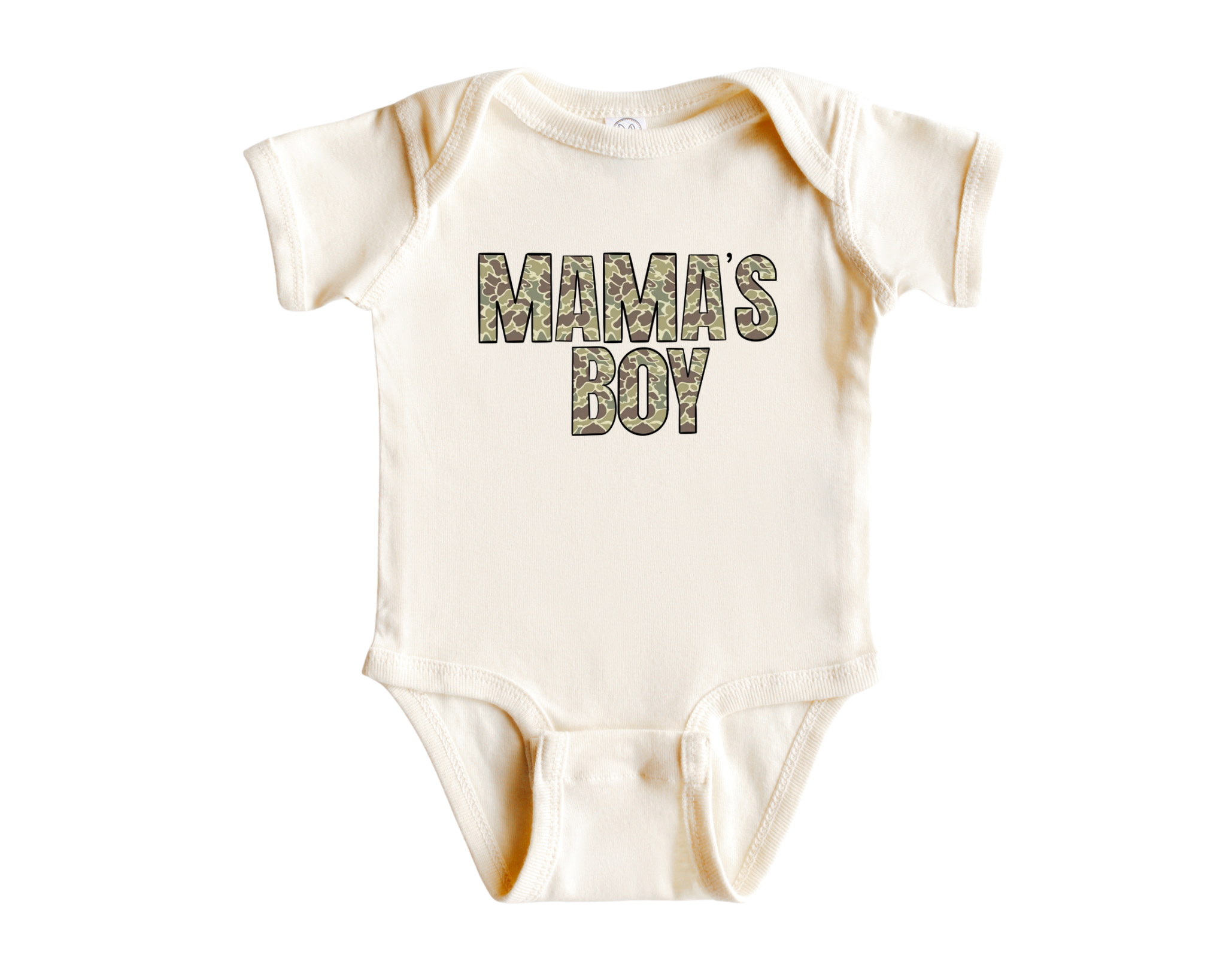 Camo Mama’s Boy Bodysuit - Natural
