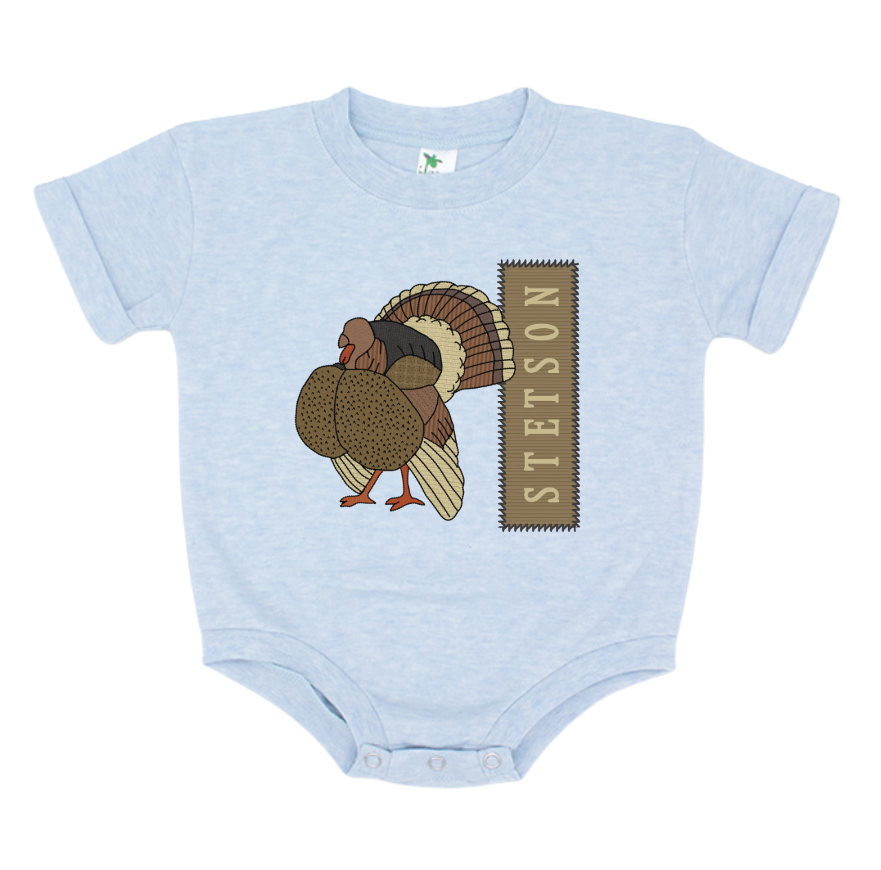 Faux Stitching Turkey Name Bubble - CUSTOM