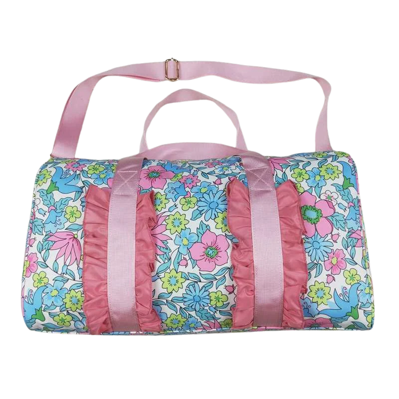 Ruffle Floral Duffle Bag