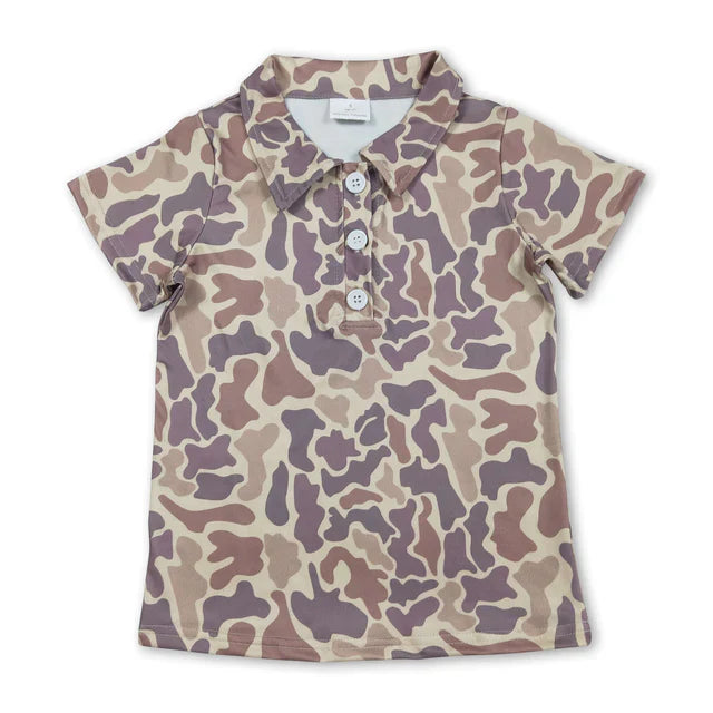 Tan Camo Button Up Shirt