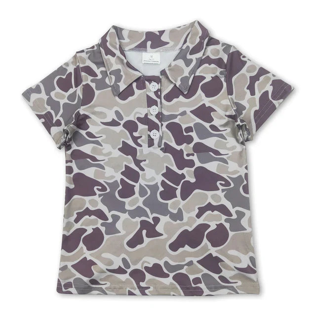 Beige Camo Button Up Shirt