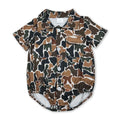 Retro Camo Button Up Romper