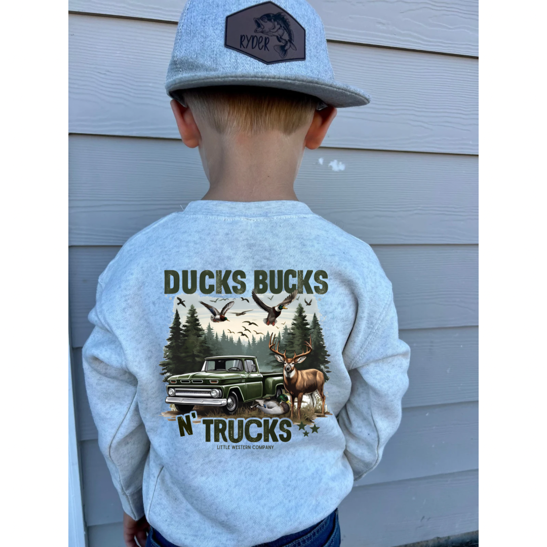 Ducks Bucks N’ Trucks Crewneck - Natural Heather
