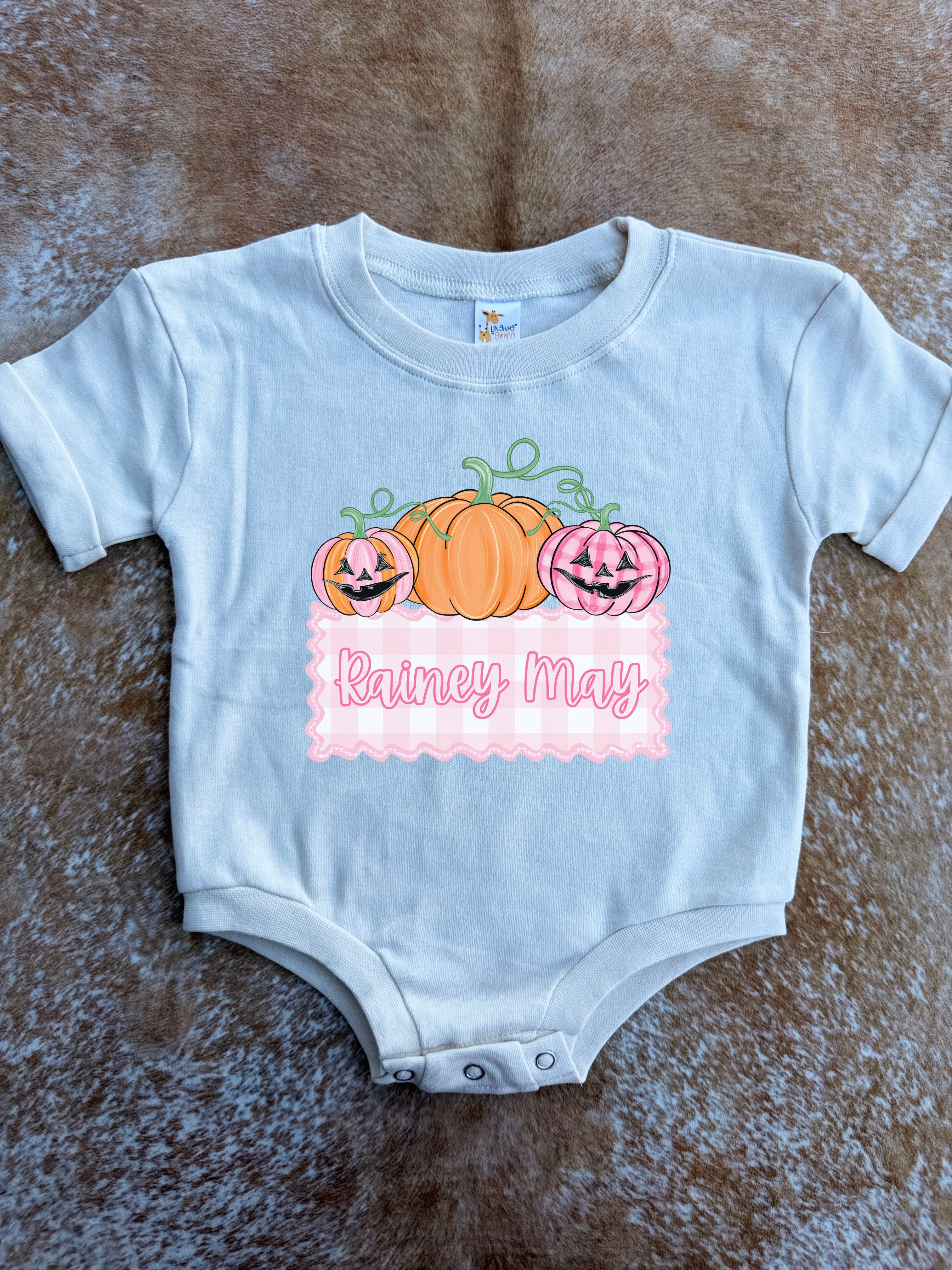Pumpkin Patch Girls Name Plate Bubble - Natural