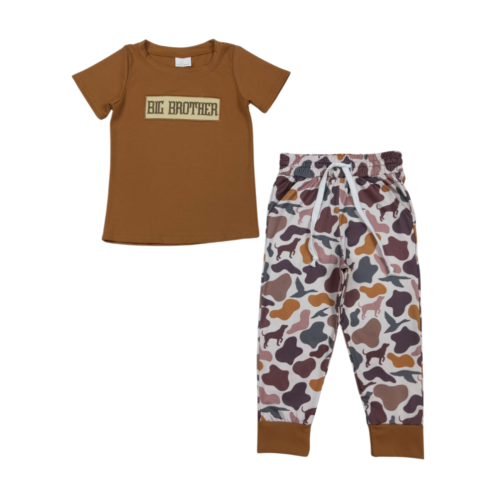 Embroidered Big Brother Camo Dogs Jogger Set
