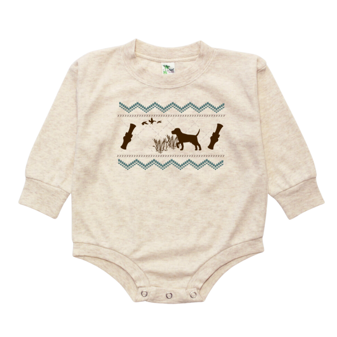 Faux Stitching Duck Dog Bubble